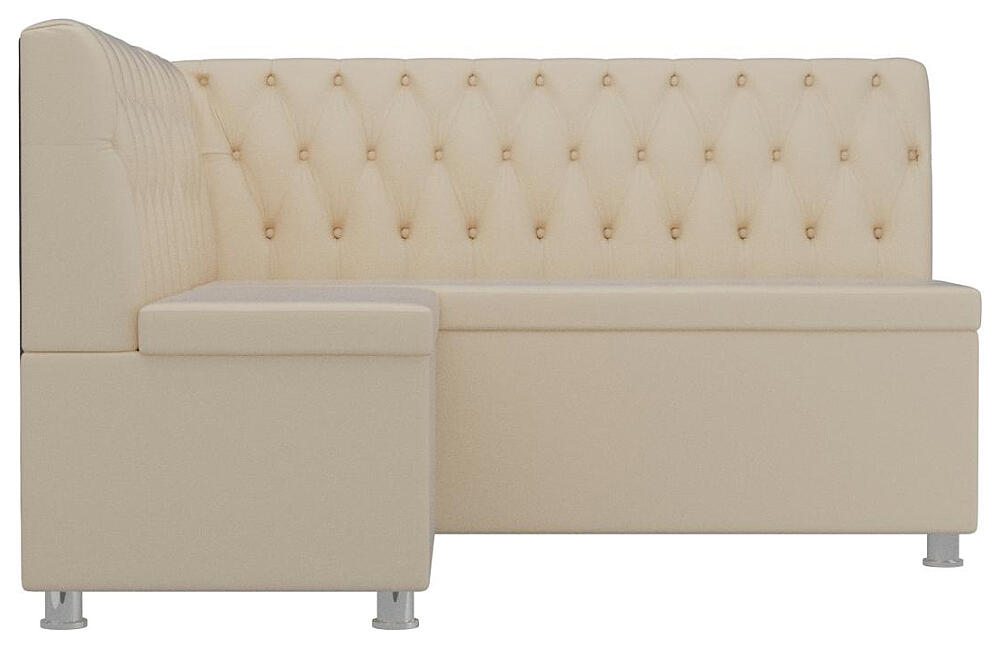 Кухонный угловой диван Мирта Экокожа Бежевый левый угол 42999₽