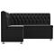 Кухонный угловой диван Мирта Экокожа Черный левый угол