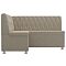 Кухонный угловой диван Мирта Микровельвет Бежевый левый угол