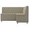 Кухонный угловой диван Мирта Микровельвет Бежевый правый угол