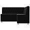 Кухонный угловой диван Мирта Микровельвет Черный правый угол