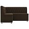 Кухонный угловой диван Мирта Микровельвет Коричневый левый угол