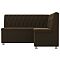 Кухонный угловой диван Мирта Микровельвет Коричневый правый угол