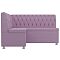 Кухонный угловой диван Мирта Микровельвет Сиреневый левый угол