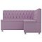 Кухонный угловой диван Мирта Микровельвет Сиреневый правый угол