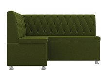 

Кухонный угловой диван Мирта Микровельвет Зелёный левый угол, Зеленый