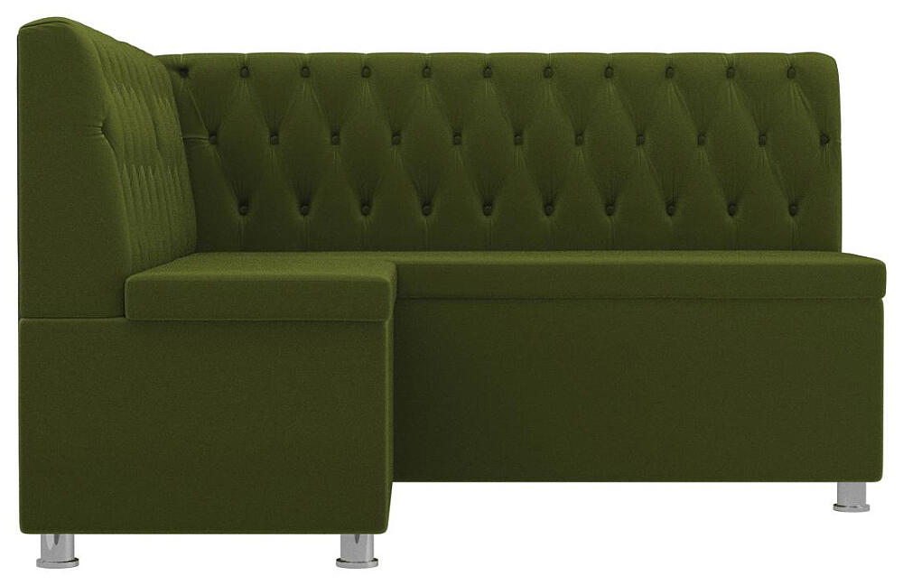 Кухонный угловой диван Мирта Микровельвет Зелёный левый угол 42999₽