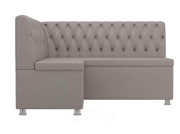 Кухонный угловой диван Мирта Рогожка Бежевый левый угол