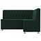 Кухонный угловой диван Мирта Велюр Зелёный левый угол