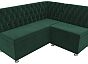 Кухонный угловой диван мирта велюр зелёный левый угол без механизма