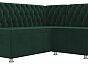 Кухонный угловой диван мирта велюр зелёный левый угол без механизма