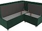 Кухонный угловой диван мирта велюр зелёный левый угол без механизма
