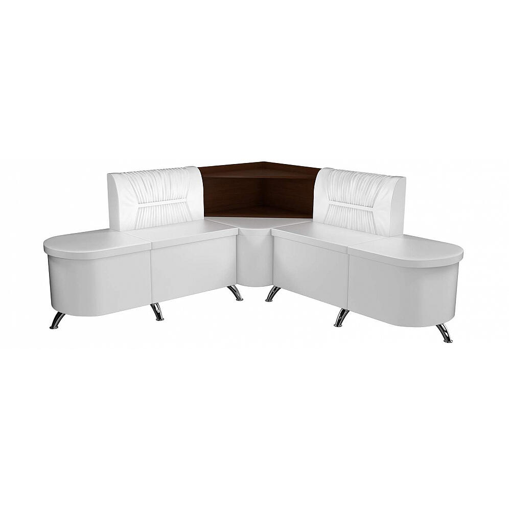 Диван кухонный угловой Лиза правый Экокожа Белый 19190₽