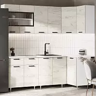 Кухонный гарнитур Рио Дуб крафт белый/Белый 2140x2200/1000x600 (Антарес)