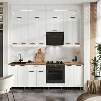 Кухонный гарнитур Рио белый глянец 2500x2400x600