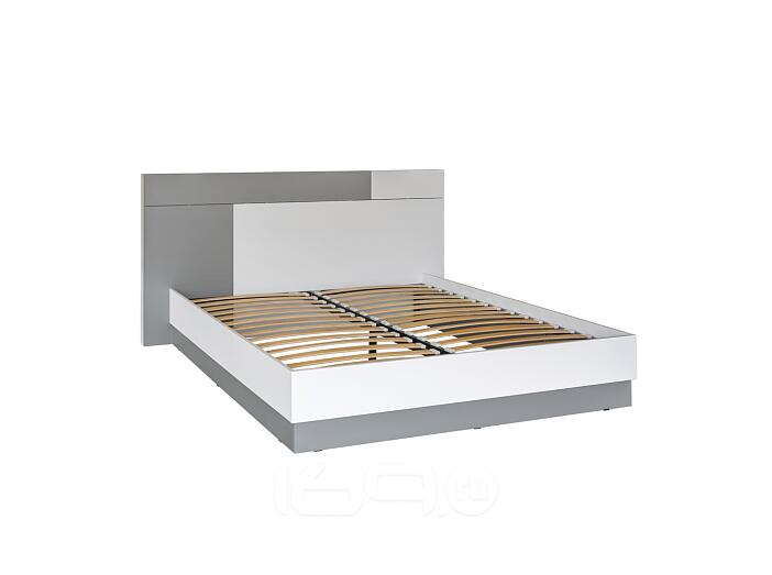 Кровать двойная Локи 01.37 Белый премиум/Серый шифер