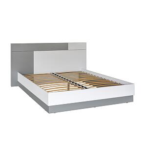 Кровать двойная Локи 01.37 Белый премиум/Серый шифер