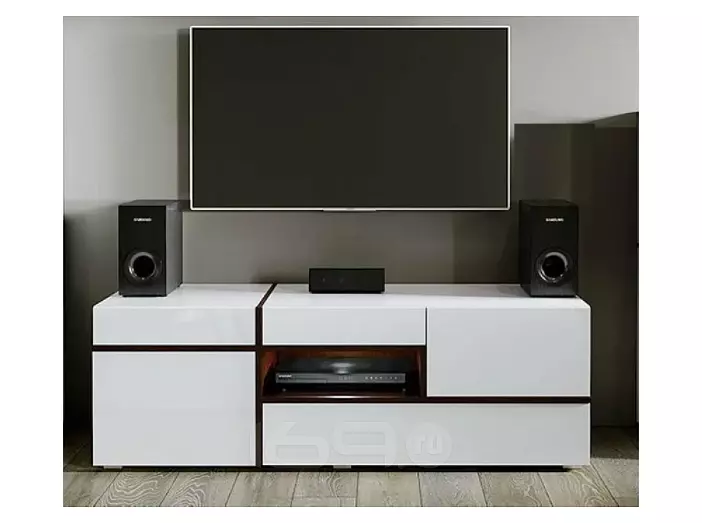 Мадера Тумба ТВ (Белый глянец)