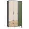 Шкаф 1200x575x2286 Марвэл Дымчатый Зеленый, Плэйн, Сатин/темно - серый ЛДСП