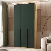 Марвэл Шкаф 3-х ств. (1200) с доп.ящиками (Браш Мени Грин, Дуб Крафт)