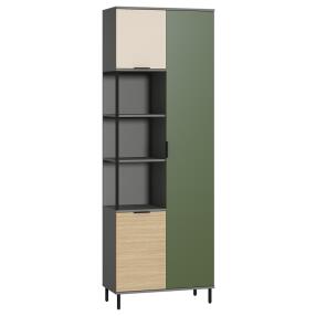 Марвэл Шкаф комбинированный 13.22 Темно - серый U2601, Сатин 7045 SU, Плэйн, Дымчатый Зеленый K521