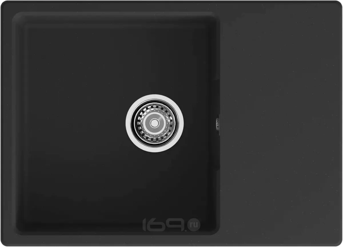 Мойка GRANFEST URBAN 668L 1 чаша с крылом 680*490 черный