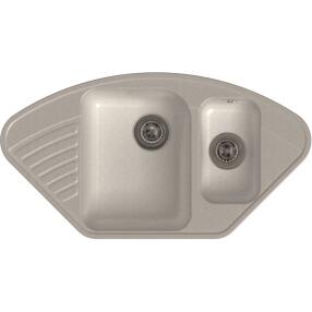 QUARZ (ECO-14) Мойка угл.1,5 чаш. 930*500 (белый)