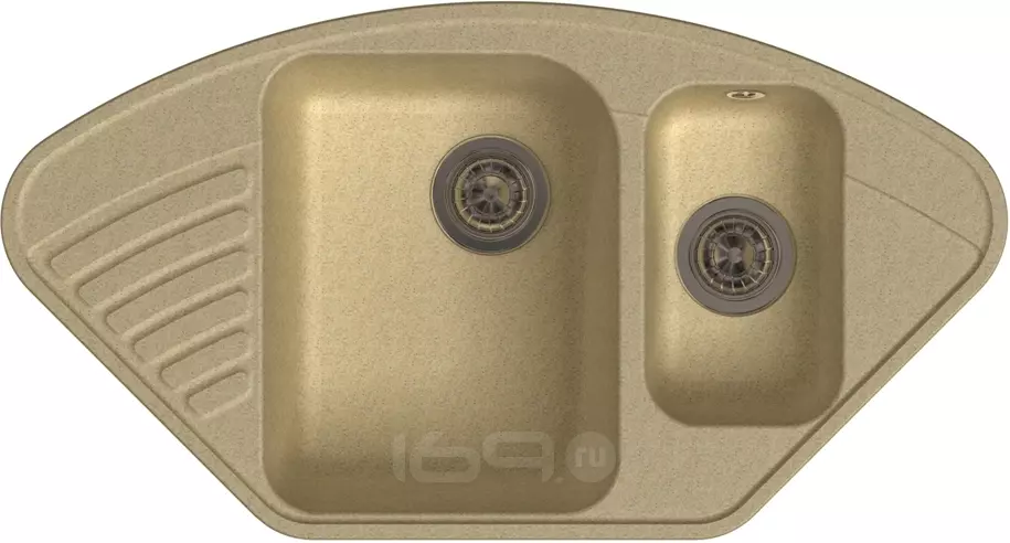 QUARZ (ECO-14) Мойка угл.1,5 чаш. 930*500 (бежевый)