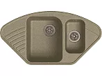 QUARZ (ECO-14) Мойка угл.1,5 чаш. 930*500 (песок)