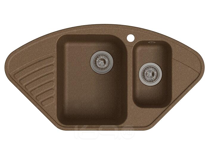 QUARZ (ECO-14) Мойка  угл.1,5 чаш. 930*500 (терракот) 