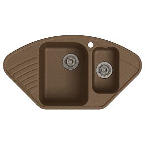 QUARZ (ECO-14) Мойка угл.1,5 чаш. 930*500 (терракот) 