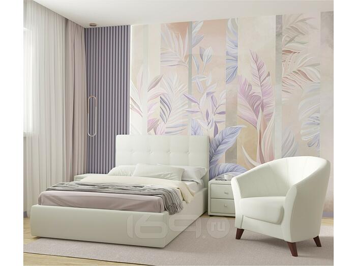 Кровать Селеста с матрасом велюр бежевый без П/М 1200x2000, ортопедическое основание, изголовье мягкое