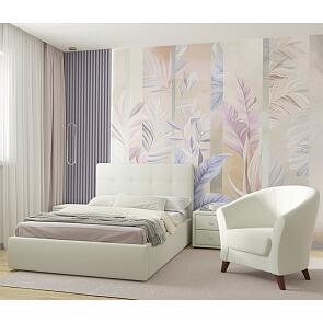 Кровать Селеста с матрасом велюр бежевый без П/М 1200x2000, ортопедическое основание, изголовье мягкое