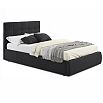 Кровать Селеста с матрасом велюр черный без П/М 1200x2000, ортопедическое основание, изголовье мягкое