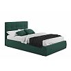 Кровать Селеста с матрасом велюр изумруд без П/М 1200x2000, ортопедическое основание, изголовье мягкое