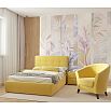 Кровать Селеста с матрасом велюр жёлтый без П/М 1200x2000, ортопедическое основание, изголовье мягкое