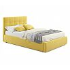 Кровать Селеста с матрасом велюр жёлтый без П/М 1200x2000, ортопедическое основание, изголовье мягкое