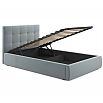 Кровать Селеста с матрасом велюр серый С П/М 1200x2000, ортопедическое основание, изголовье мягкое
