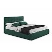 Кровать Селеста с матрасом велюр изумруд без П/М 1400x2000, ортопедическое основание, изголовье мягкое