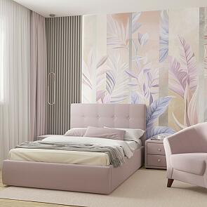 Кровать Селеста с матрасом велюр лиловый С П/М 1400x2000, ортопедическое основание, изголовье мягкое