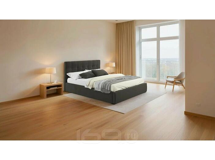 Кровать Селеста с матрасом велюр шоколад С П/М 1400x2000, ортопедическое основание, изголовье мягкое