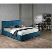 Кровать Селеста с матрасом велюр синий С П/М 1400x2000, ортопедическое основание, изголовье мягкое