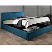 Кровать Селеста с матрасом велюр синий С П/М 1400x2000, ортопедическое основание, изголовье мягкое