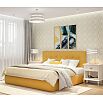 Кровать Селеста с матрасом велюр жёлтый С П/М 1400x2000, ортопедическое основание, изголовье мягкое