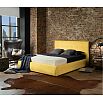 Кровать Селеста с матрасом велюр жёлтый С П/М 1400x2000, ортопедическое основание, изголовье мягкое