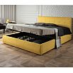 Кровать Селеста с матрасом велюр жёлтый С П/М 1400x2000, ортопедическое основание, изголовье мягкое