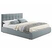Кровать Селеста с матрасом велюр серый без П/М 1600x2000, ортопедическое основание, изголовье мягкое