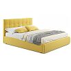 Кровать Селеста с матрасом велюр жёлтый без П/М 1600x2000, ортопедическое основание, изголовье мягкое