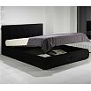 Кровать Селеста с матрасом велюр черный С П/М 1600x2000, ортопедическое основание, изголовье мягкое