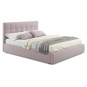 Кровать Селеста с матрасом велюр лиловый С П/М 1600x2000, ортопедическое основание, изголовье мягкое